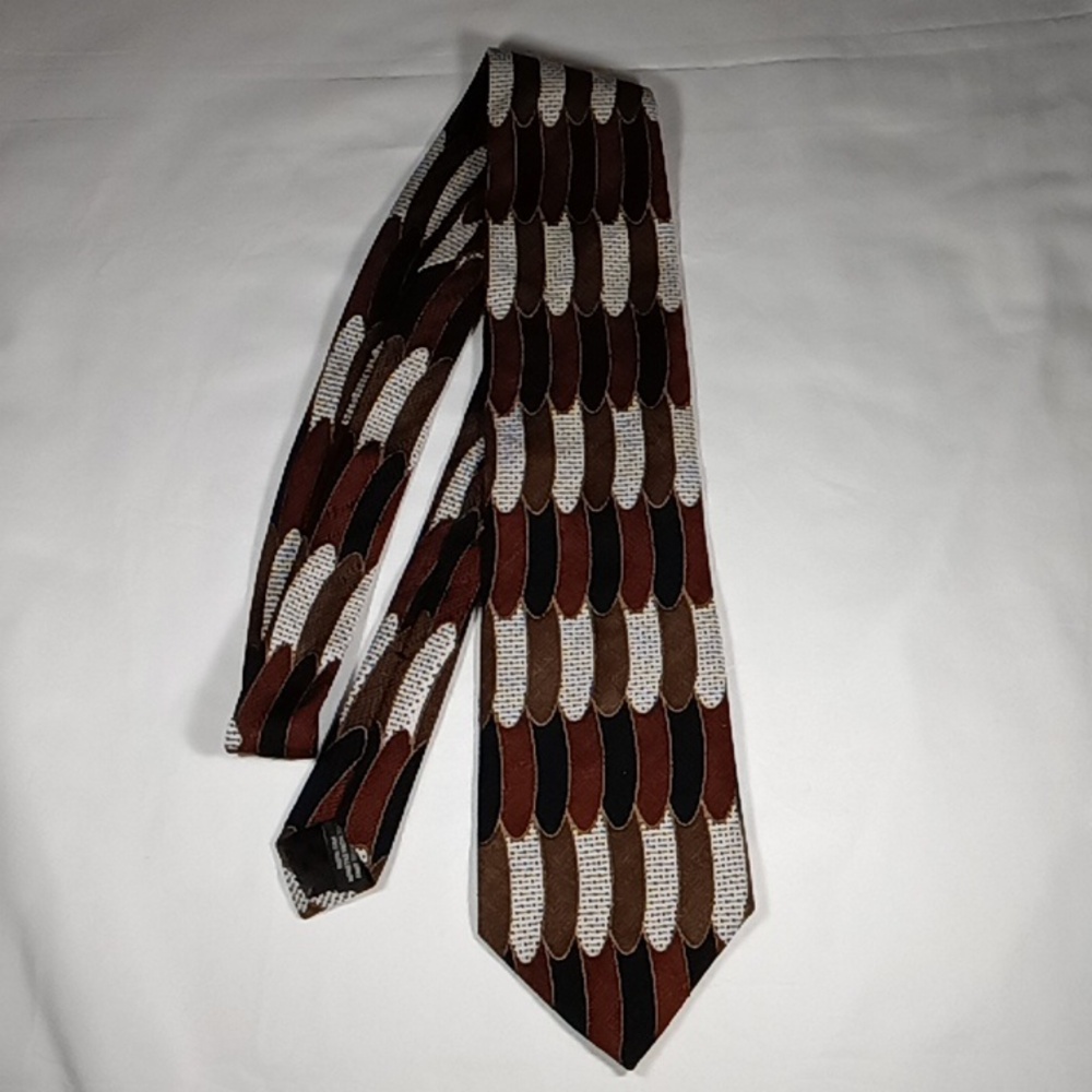 Jean Paul Gremain Tie brown white black textured